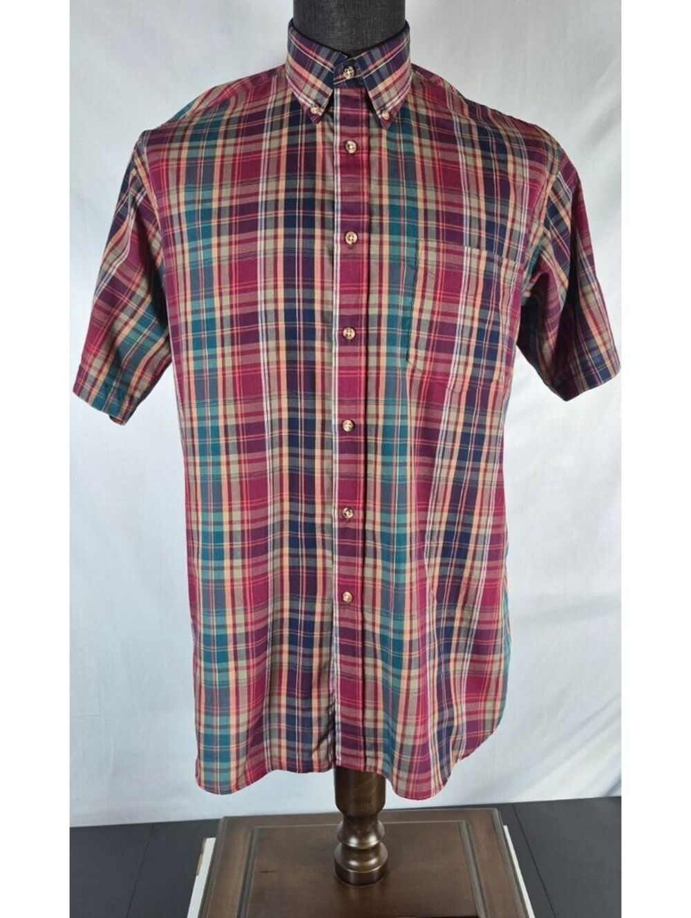 ENRO Jules Fitch Mens Medium Plaid Chatham Cloth Button Down Shirt